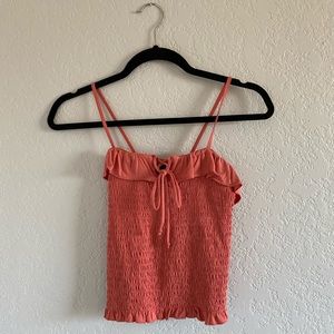 Stunning blush ruffled Women’s tank top